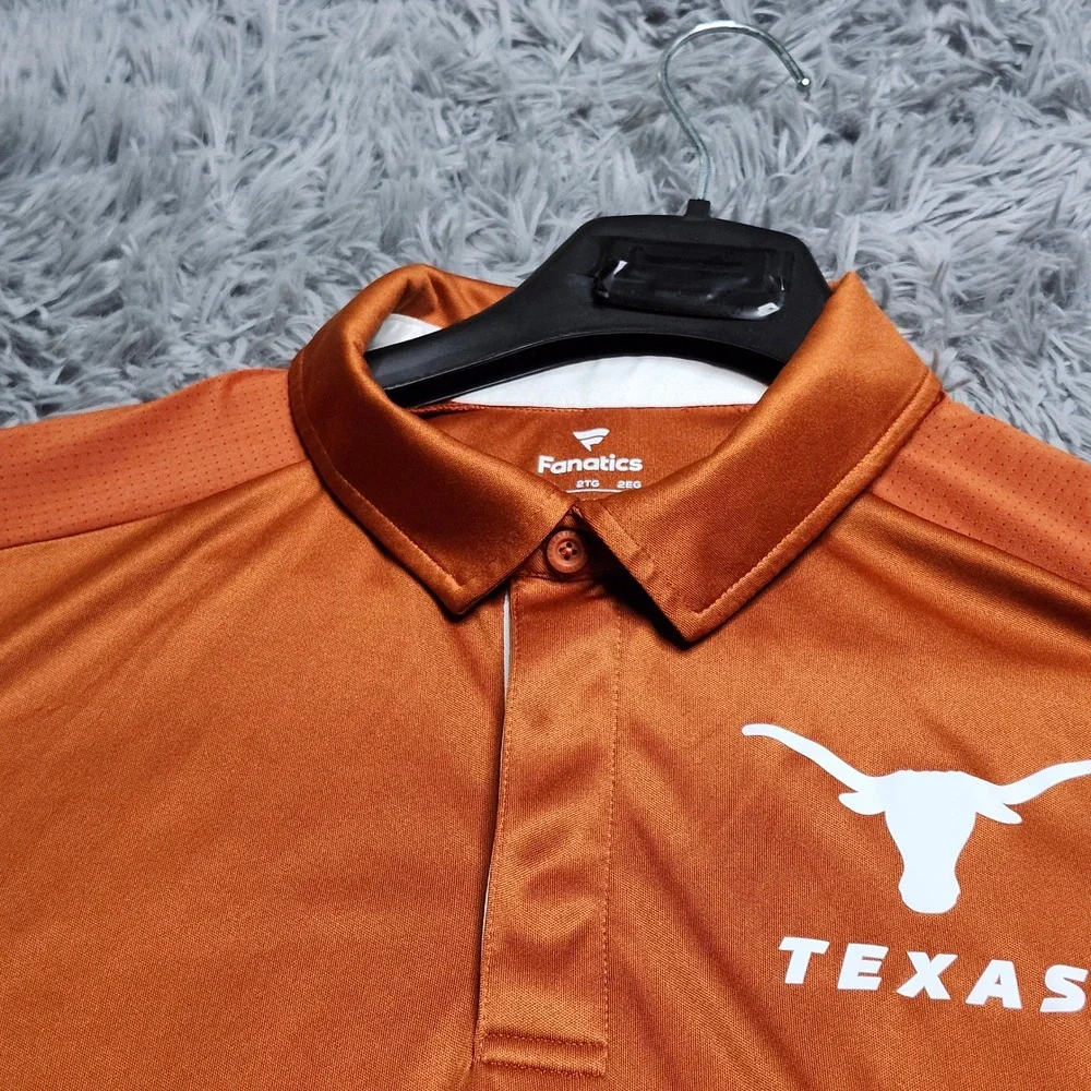 Fanatics Texas Longhorns Polo Mens 2XL XXL Orange Performance NCAA‎ Football